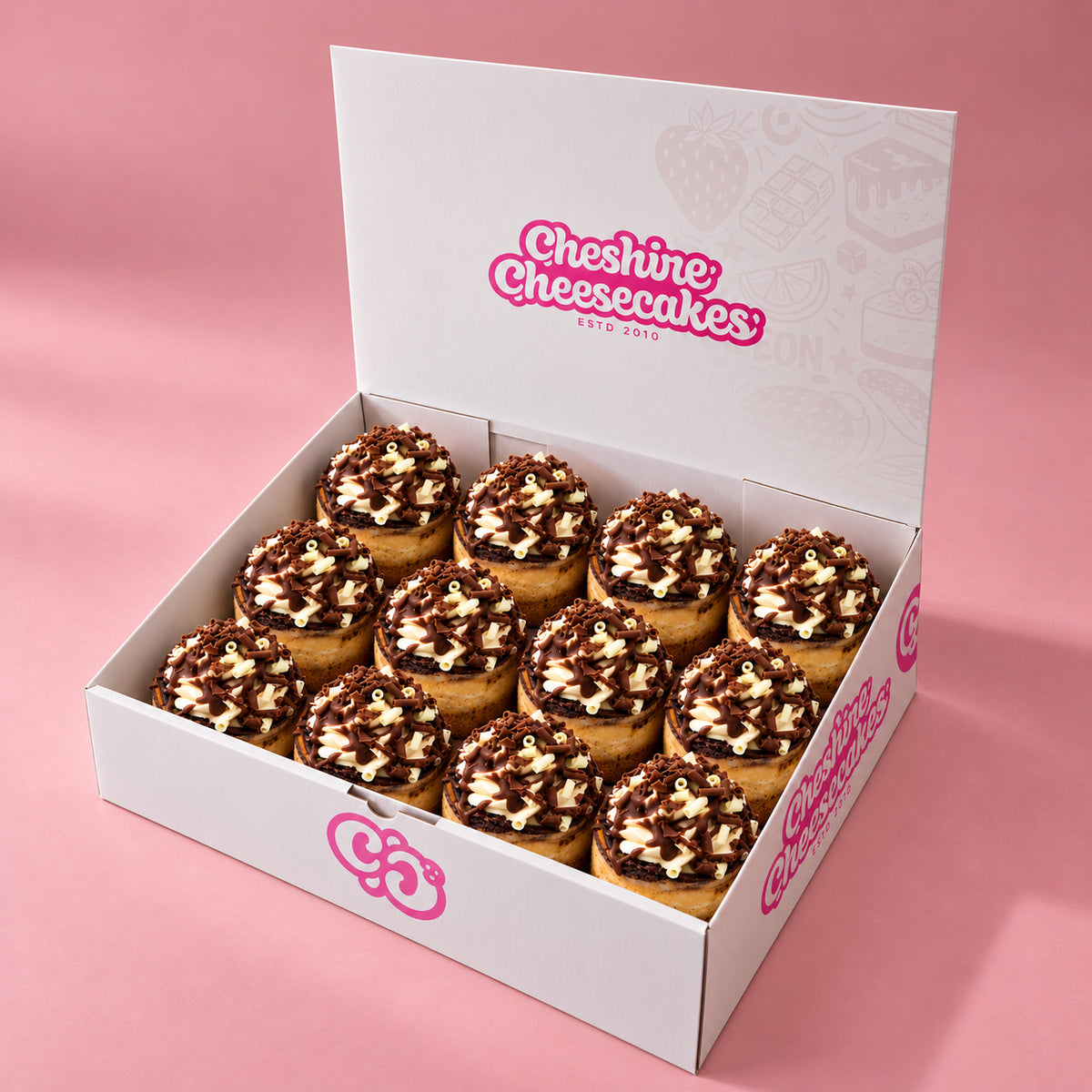 Double Chocolate Baked Cheesecake Box: box of 12
