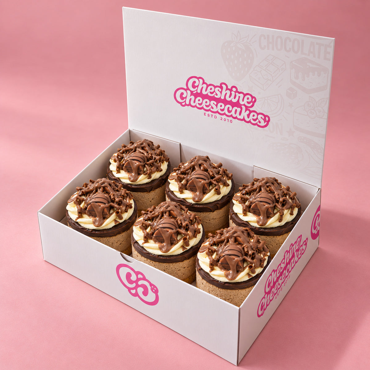 Kinder Bueno Chilled Cheesecake Box — box of 6 in blush studio, approved photographic hero