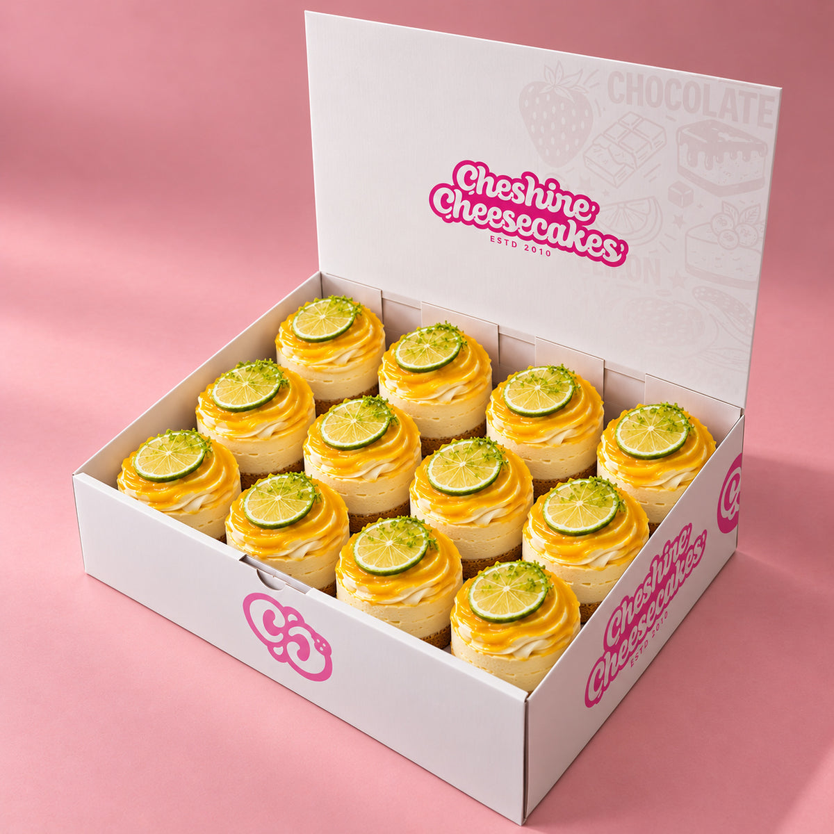 Mango & Lime Chilled Cheesecake Box: box of 12