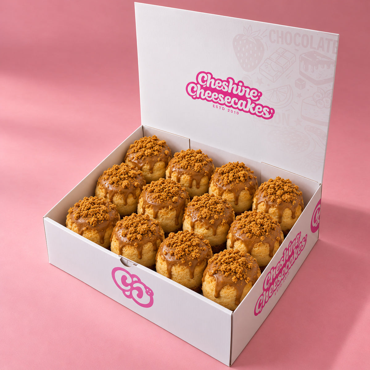 Lotus Biscoff Giant Cheesecake Filled Choux Bun Box: box of 12