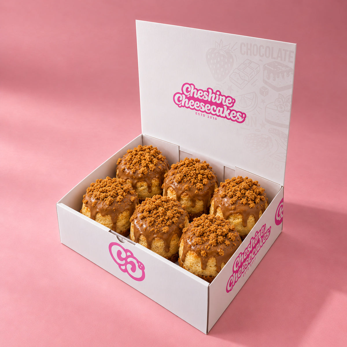 Lotus Biscoff Giant Cheesecake Filled Choux Bun Box: box of 6